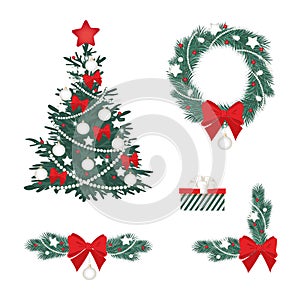 Vector set of Christmas trees