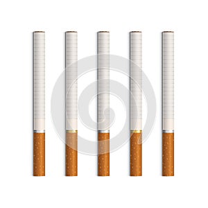 Vector Set of Cigarettes Isolated on White