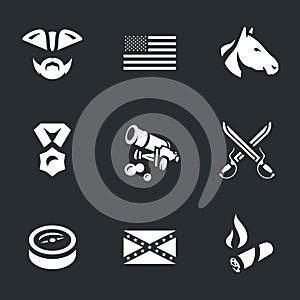 Vector Set of Civil War USA Icons.