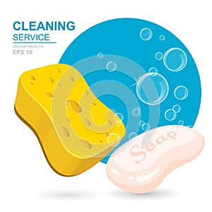 Vector Set of cleaning service elements.