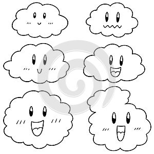 Vector set of cloud cartoon