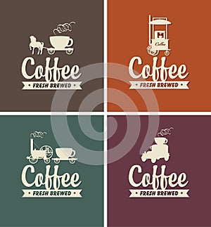 Vector set of coffee banners for coffeehouse