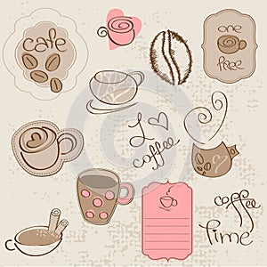 Vector set: Coffee design elements