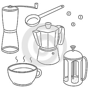 Vector set of coffee maker
