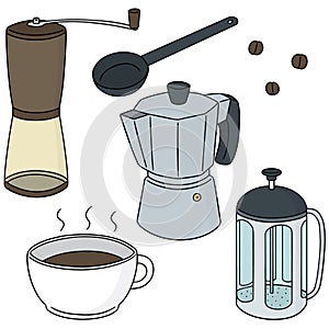 Vector set of coffee maker