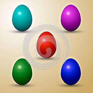 Vector set of colored Eastern eggs