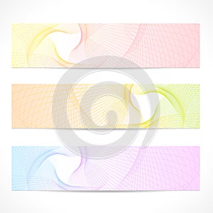 Vector set: Colorful Banners. Curve pattern