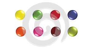 Vector set of colorful candy coated smarties chocolate candies