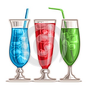 Vector set of colorful Cocktails