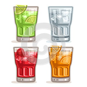 Vector set colorful Drinks