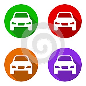 Vector set colorful flat icons car