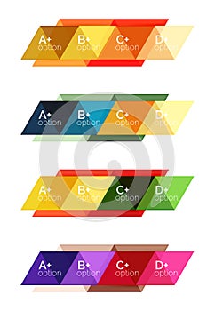 Vector set of colorful geometric infographics