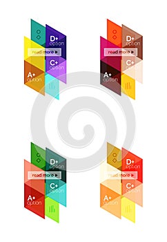 Vector set of colorful geometric infographics