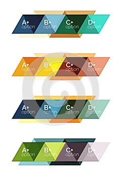 Vector set of colorful geometric infographics