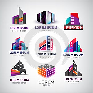 Vector set of colorful, modern office, company