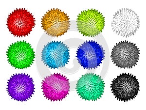 Vector set of colorful pom poms