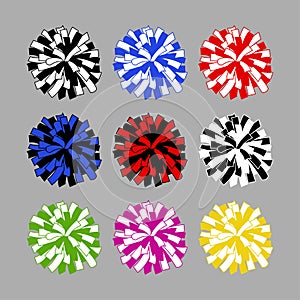 Vector set of colorful pom poms