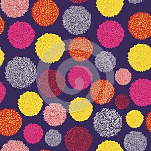 Vector Set of Colorful Pom Poms Decorative Elements. Bobble, pom pom in pastel color, boho style