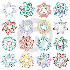 Vector set of colorful round pattern