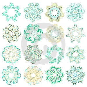 Vector set of colorful round pattern