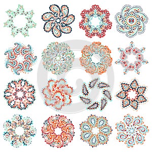 Vector set of colorful round pattern