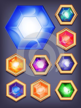 Vector set of colorful shiny jewels.