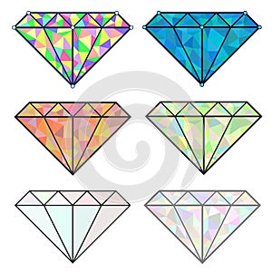 Vector set of colorful shiny jewels.