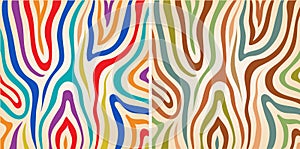 Vector set colorful zebra textures