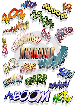 Vector Onomatopoeia Words and Sounds photo