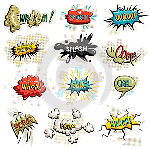 Vector set of comics icons