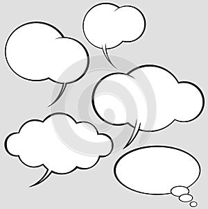 Vector set of comics style speech bubbles