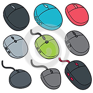 Vector set of computer mouses