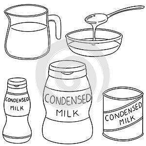 Vector set of condensed milk