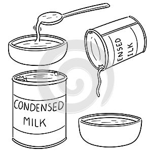 Vector set of condensed milk