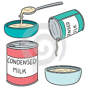 Vector set of condensed milk