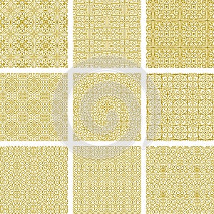 Vector set of corner brushes in oriental style