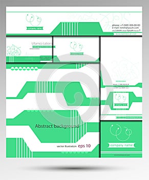 Vector set of corporate identity from business card, background, booklet, site header