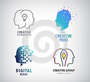 Vector set of creative group, teamwork, brainstorm, creative mind