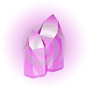 Vector set of crystals, gems and diamonds