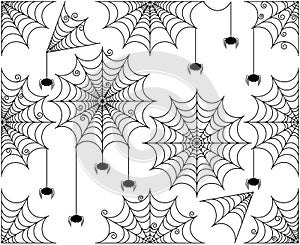 Vector Set of Cute and Creepy Spiderwebs