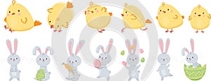Vector set of cute Easter animals