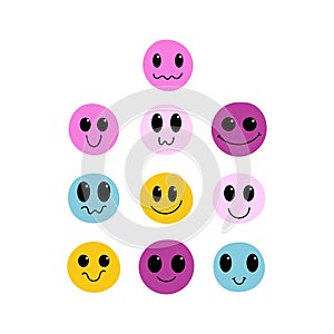 Vector set of cute emoticons