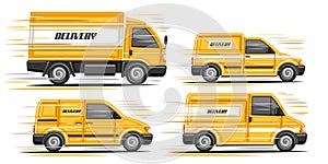 Vector set of Delivery Vans