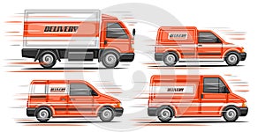 Vector set of Delivery Vans