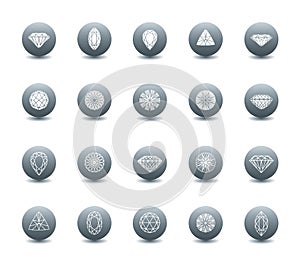 Vector set of diamond icons
