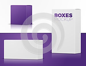 Vector set of different boxes. For branding etc.