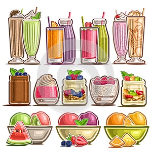 Vector Set of different Desserts
