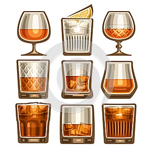 Vector set of different glassware