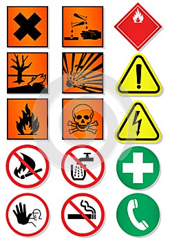 Vector set of different international signs.