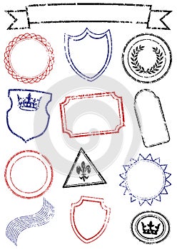 Vector set of different mock up stamps.